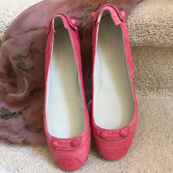 BALENCIAGA BALLERINA FLAT SHOE LIPSTICK PINK ALL LEATHER NEW CONDITION SZ 38 - Picture 3 of 8